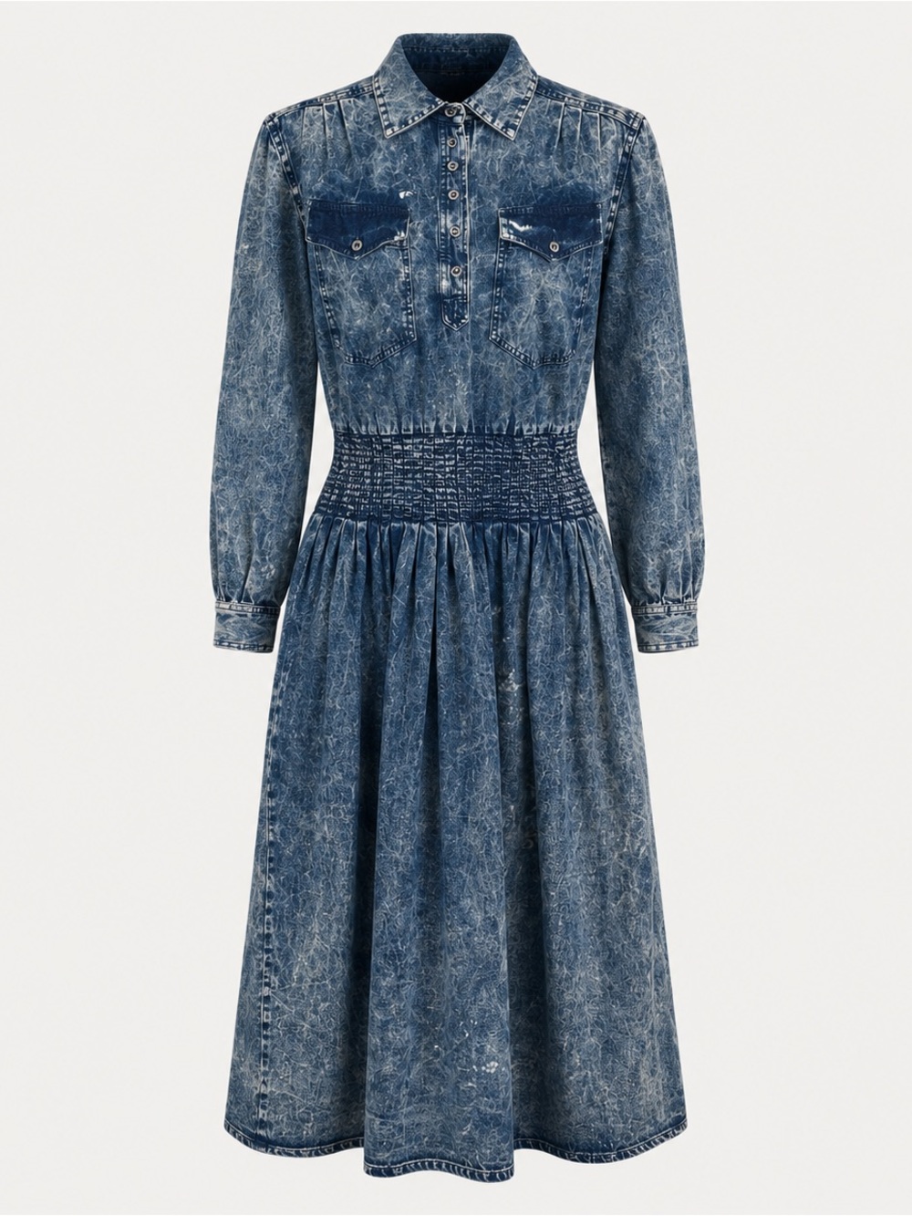Vintage Karen Alexander Western Denim Maxi Dress Size 10 Acid Wash Prairie Rare